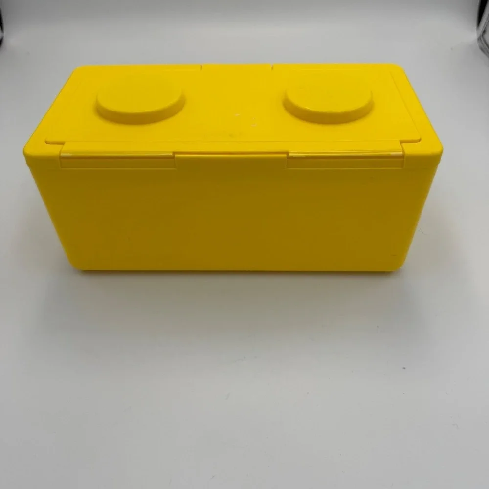 Vintage Chubs Stackables Yellow Plastic Baby Wipe Storage Box Brick Style